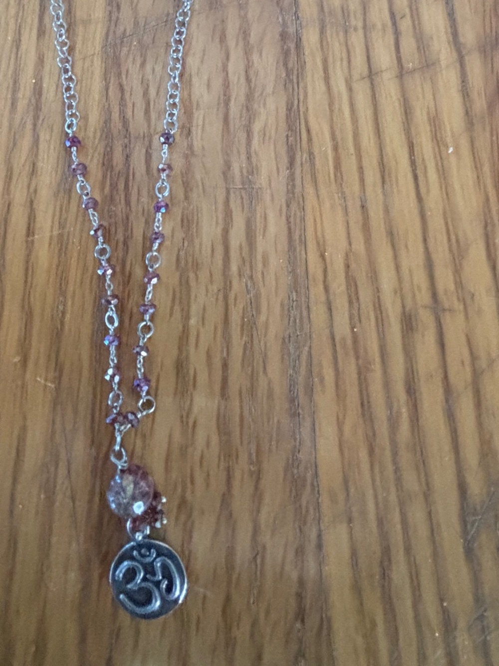OM and Lotus  tourmaline sterling silver necklace